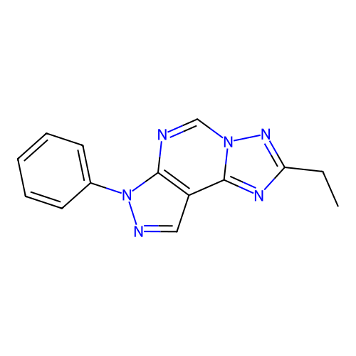 2-ethyl-7-phenyl-7H-pyrazolo[4,3-e][1,2,4]triazolo[1,5-c]pyrimidine structure