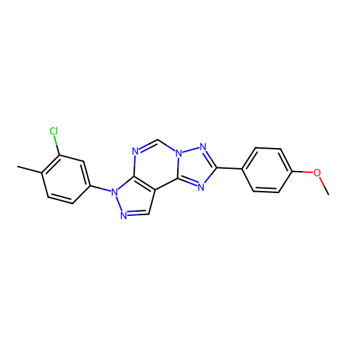 7-(3-chloro-4-methylphenyl)-2-(4-methoxyphenyl)-7H-pyrazolo[4,3-e][1,2,4]triazolo[1,5-c]pyrimidine structure