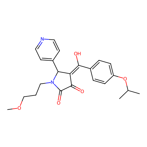 (4E)-4-[hydroxy-(4-propan-2-yloxyphenyl)methylidene]-1-(3-methoxypropyl)-5-pyridin-4-ylpyrrolidine-2,3-dione structure