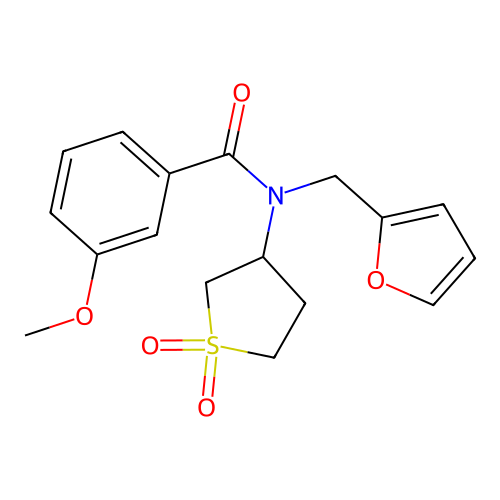 N-(1,1-dioxidotetrahydrothiophen-3-yl)-N-(furan-2-ylmethyl)-3-methoxybenzamide structure