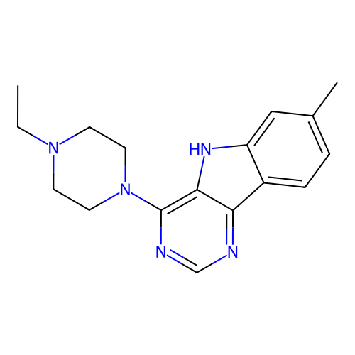 4-(4-ethylpiperazin-1-yl)-7-methyl-5H-pyrimido[5,4-b]indole structure