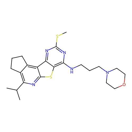 4-isopropyl-9-(methylthio)-N-(3-morpholinopropyl)-2,3-dihydro-1H-cyclopenta[4',5']pyrido[3',2':4,5]thieno[3,2-d]pyrimidin-7-amine structure