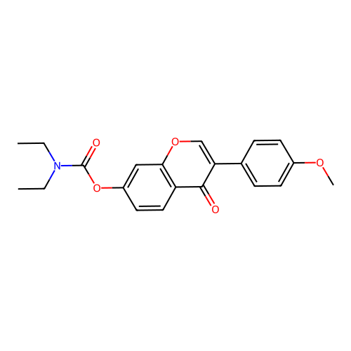 3-(4-methoxyphenyl)-4-oxo-4H-chromen-7-yl diethylcarbamate structure