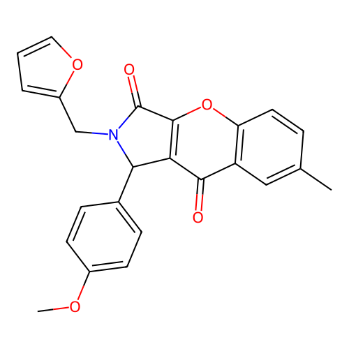 2-(furan-2-ylmethyl)-1-(4-methoxyphenyl)-7-methyl-1,2-dihydrochromeno[2,3-c]pyrrole-3,9-dione structure