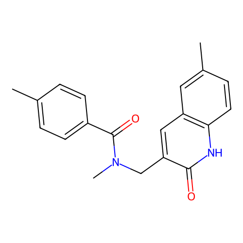 N,4-dimethyl-N-[(6-methyl-2-oxo-1H-quinolin-3-yl)methyl]benzamide structure