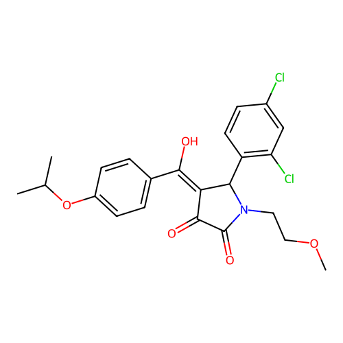 5-(2,4-dichlorophenyl)-3-hydroxy-1-(2-methoxyethyl)-4-[4-(propan-2-yloxy)benzoyl]-2,5-dihydro-1H-pyrrol-2-one structure