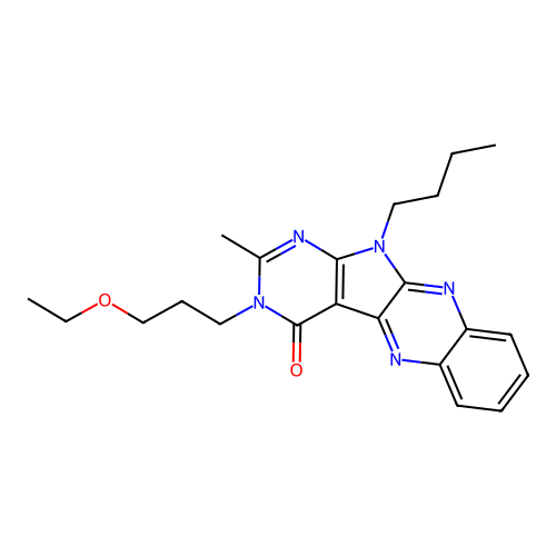 11-butyl-3-(3-ethoxypropyl)-2-methyl-3,11-dihydro-4H-pyrimido[5',4':4,5]pyrrolo[2,3-b]quinoxalin-4-one structure