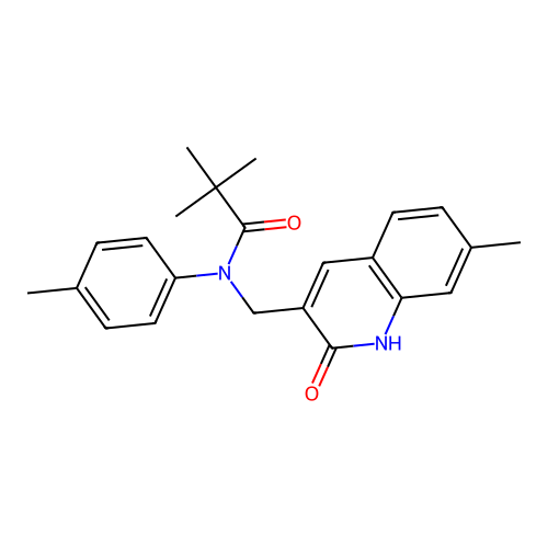 N-((2-hydroxy-7-methylquinolin-3-yl)methyl)-N-(p-tolyl)pivalamide structure