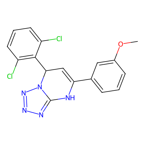 7-(2,6-Dichlorophenyl)-5-(3-methoxyphenyl)-4,7-dihydrotetrazolo[1,5-a]pyrimidine structure
