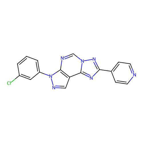 7-(3-chlorophenyl)-2-(pyridin-4-yl)-7H-pyrazolo[4,3-e][1,2,4]triazolo[1,5-c]pyrimidine structure