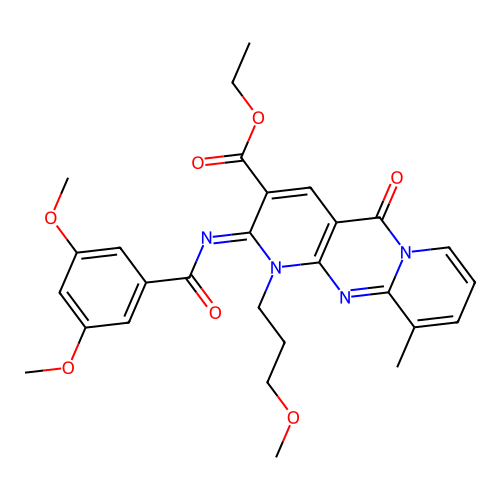 (Z)-ethyl 2-((3,5-dimethoxybenzoyl)imino)-1-(3-methoxypropyl)-10-methyl-5-oxo-2,5-dihydro-1H-dipyrido[1,2-a:2',3'-d]pyrimidine-3-carboxylate structure
