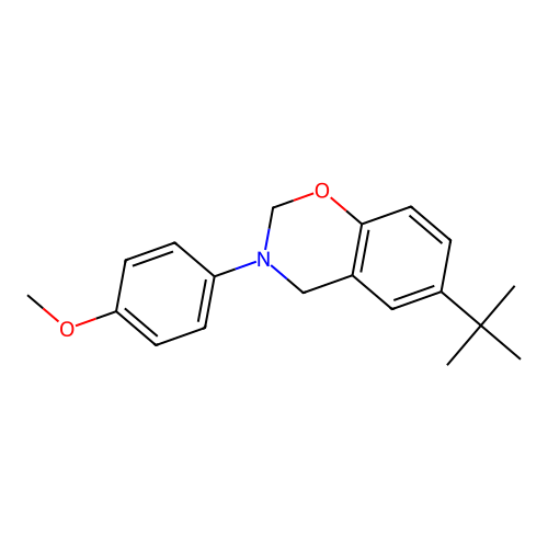 6-tert-butyl-3-(4-methoxyphenyl)-3,4-dihydro-2H-1,3-benzoxazine structure