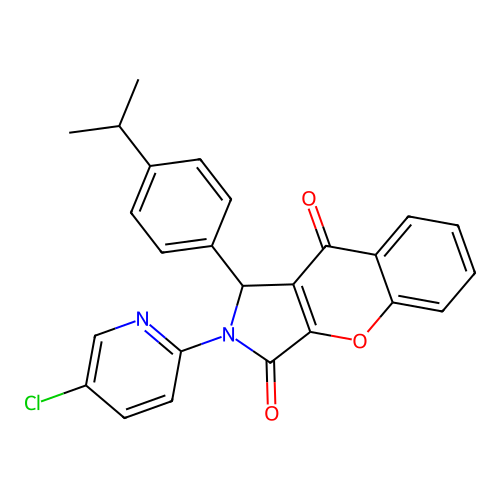 2-(5-chloropyridin-2-yl)-1-(4-propan-2-ylphenyl)-1H-chromeno[2,3-c]pyrrole-3,9-dione structure