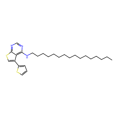 Hexadecyl(5-(2-thienyl)thiopheno[3,2-e]pyrimidin-4-yl)amine structure