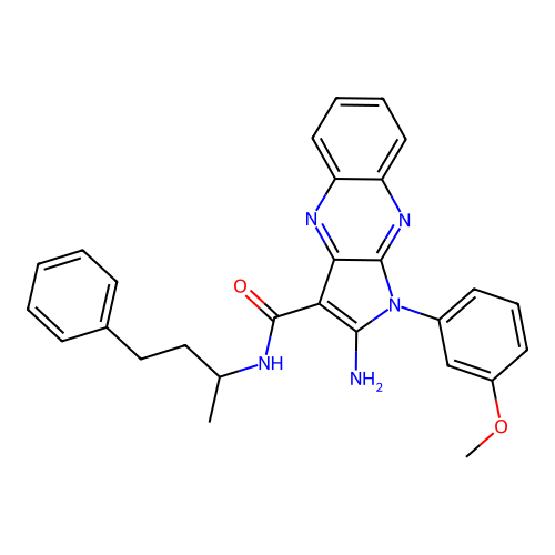 2-amino-1-(3-methoxyphenyl)-N-(4-phenylbutan-2-yl)-1H-pyrrolo[2,3-b]quinoxaline-3-carboxamide structure