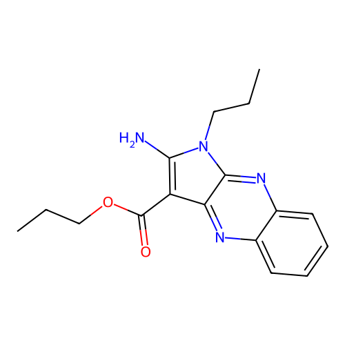 propyl 2-amino-1-propyl-1H-pyrrolo[2,3-b]quinoxaline-3-carboxylate structure