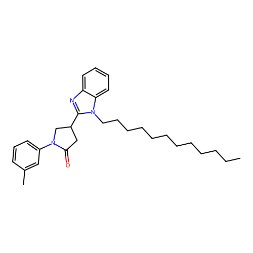 4-(1-dodecyl-1H-benzimidazol-2-yl)-1-(3-methylphenyl)pyrrolidin-2-one structure