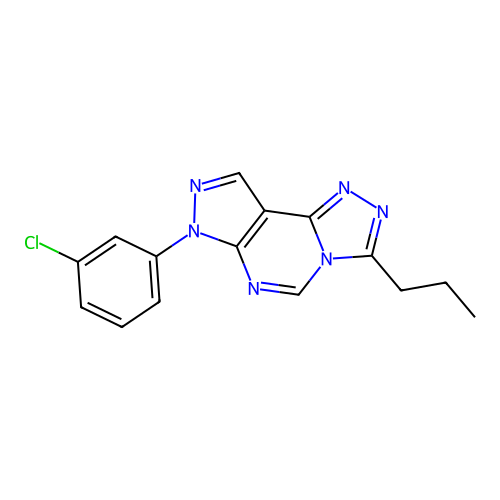 7-(3-chlorophenyl)-3-propyl-7H-pyrazolo[4,3-e][1,2,4]triazolo[4,3-c]pyrimidine structure