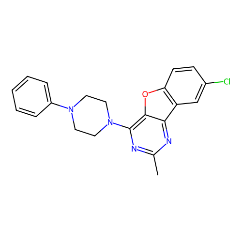 8-Chloro-2-methyl-4-(4-phenylpiperazin-1-yl)[1]benzofuro[3,2-d]pyrimidine structure