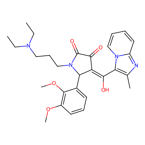 (4E)-1-[3-(diethylamino)propyl]-5-(2,3-dimethoxyphenyl)-4-[hydroxy-(2-methylimidazo[1,2-a]pyridin-3-yl)methylidene]pyrrolidine-2,3-dione structure