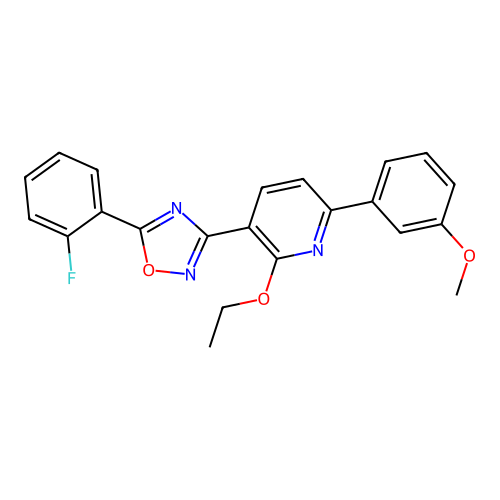 2-Ethoxy-3-[5-(2-fluorophenyl)-1,2,4-oxadiazol-3-yl]-6-(3-methoxyphenyl)pyridine structure