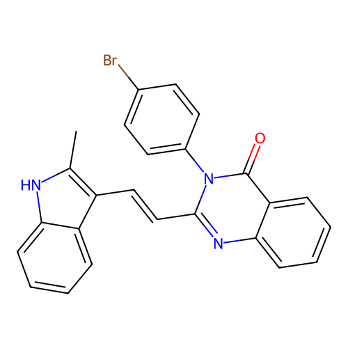 3-(4-bromophenyl)-2-[(E)-2-(2-methyl-1H-indol-3-yl)ethenyl]quinazolin-4(3H)-one structure