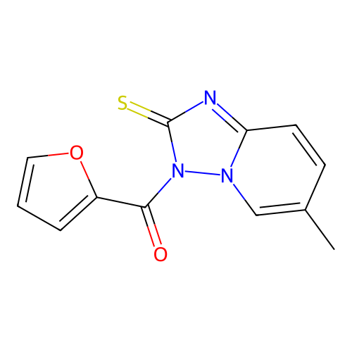 furan-2-yl(6-methyl-2-thioxo[1,2,4]triazolo[1,5-a]pyridin-3(2H)-yl)methanone structure