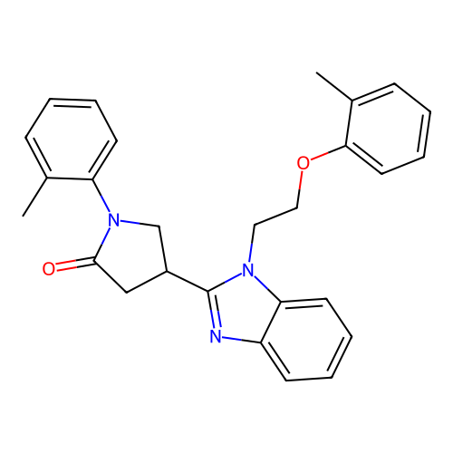1-(o-tolyl)-4-(1-(2-(o-tolyloxy)ethyl)-1H-benzo[d]imidazol-2-yl)pyrrolidin-2-one structure