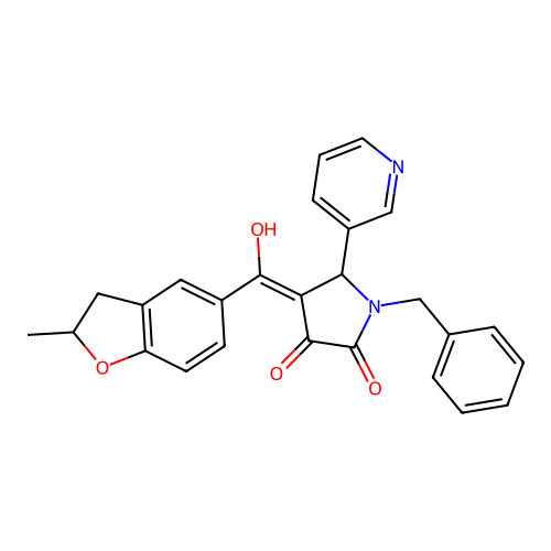 1-benzyl-3-hydroxy-4-(2-methyl-2,3-dihydro-1-benzofuran-5-carbonyl)-5-(pyridin-3-yl)-2,5-dihydro-1H-pyrrol-2-one structure