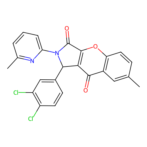 1-(3,4-dichlorophenyl)-7-methyl-2-(6-methylpyridin-2-yl)-1,2-dihydrochromeno[2,3-c]pyrrole-3,9-dione structure
