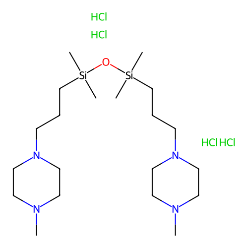 Piperazine, 1,1'-oxybis(dimethylsilylene)bis(trimethylene)bis(4-methyl-, tetrahydrochloride structure