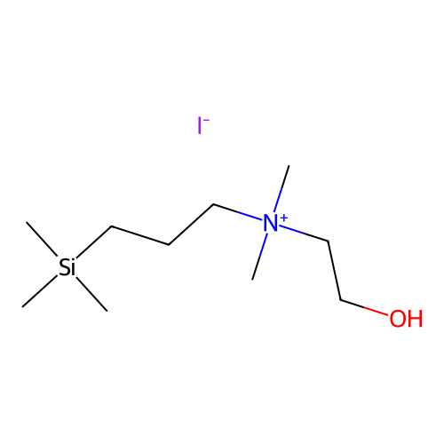 Ammonium, dimethyl(2-hydroxyethyl)(3-(trimethylsilyl)propyl)-, iodide structure