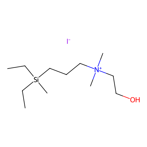 Ammonium, (3-(diethylmethylsilyl)propyl)dimethyl(2-hydroxyethyl)-, iodide structure