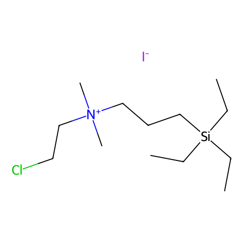 Ammonium, (2-chloroethyl)dimethyl(3-(triethylsilyl)propyl)-, iodide structure