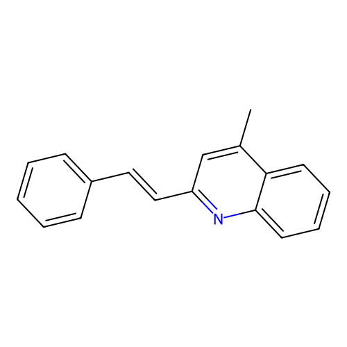 4-methyl-2-[(E)-2-phenylethenyl]quinoline structure
