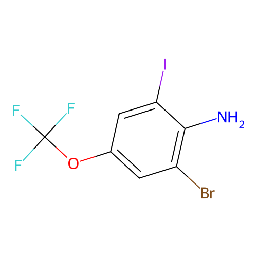 2-Bromo-6-iodo-4-(trifluoromethoxy)aniline structure