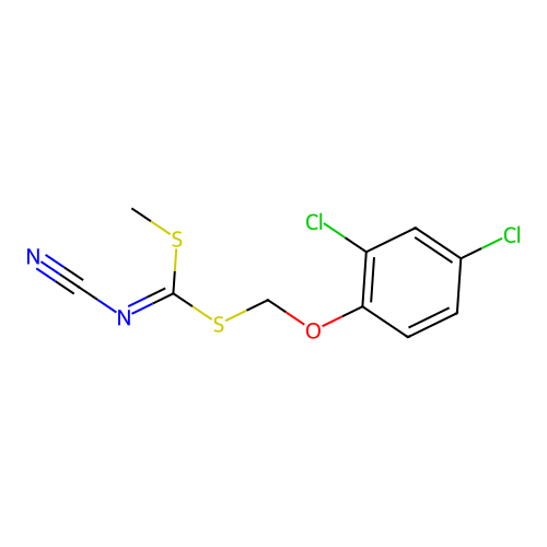 [(2,4-Dichlorophenoxy)methyl] methyl cyanocarbonimidodithioate structure
