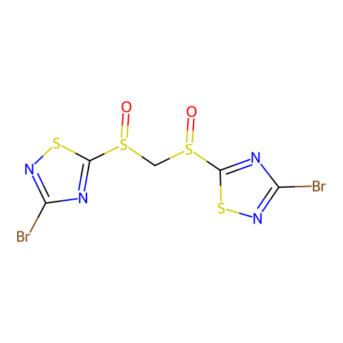 Bis(3-bromo-1,2,4-thiadiazol-5-ylsulfinyl)methane structure
