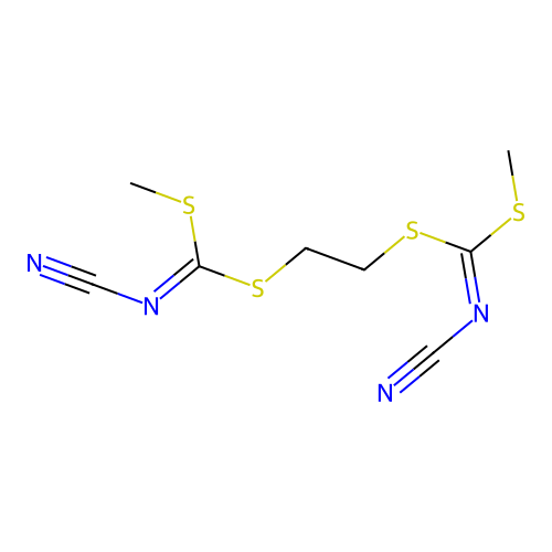 Ethylenebis(methyl cyanocarbonimidothioate) structure