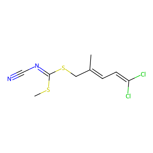 [5,5-Dichloro-2-methylpenta-2,4-dienyl] methyl cyanocarbonimidodithioate structure