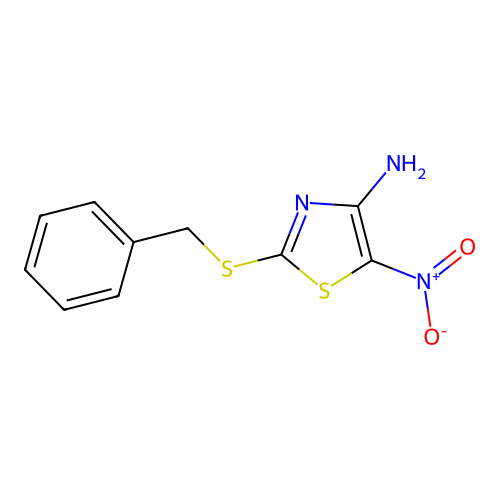 4-Amino-2-benzylthio-5-nitrothiazole structure