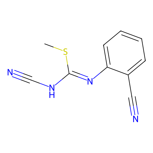 1-Cyano-3-(2-cyanophenyl)-2-methylisothiourea structure