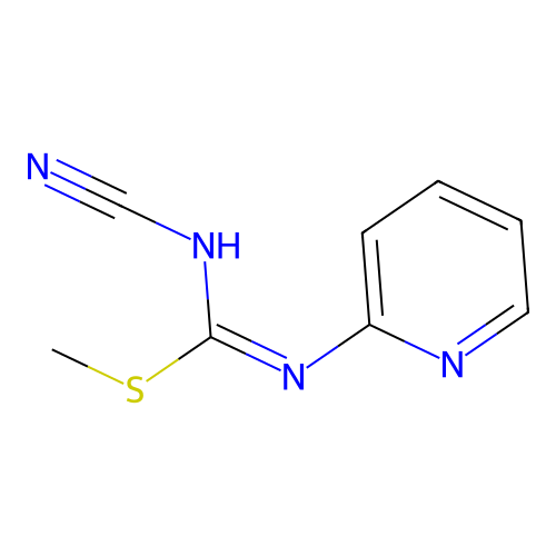 methyl N-cyano-N'-pyridin-2-ylcarbamimidothioate structure