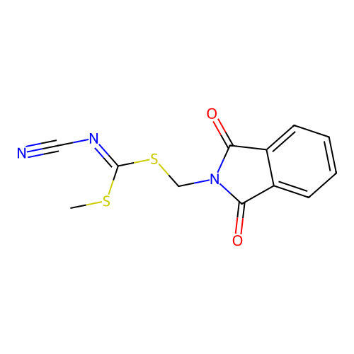 [(1,3-Dioxoisoindol-2-yl)methylsulfanyl-methylsulfanylmethylidene]cyanamide structure