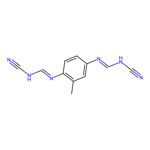 N-Cyano-N'-{4-[(N-cyanoformimidoyl)amino]-2-methylphenyl}formamidine structure