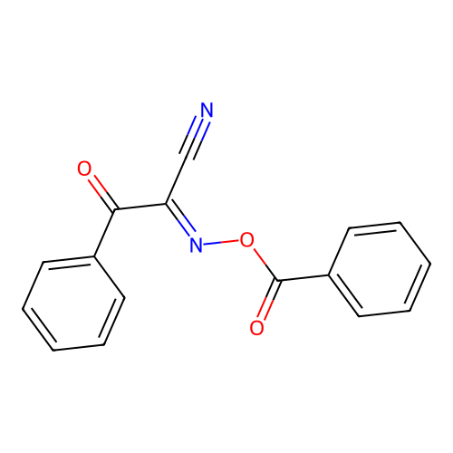 [(1-Cyano-2-oxo-2-phenylethylidene)amino] benzoate structure