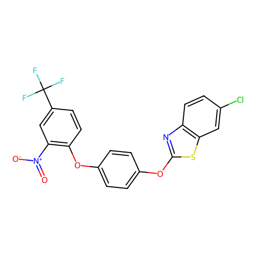 6-Chloro-2-(4-(2-nitro-4-(trifluoromethyl)phenoxy)phenoxy)benzo[d]thiazole structure