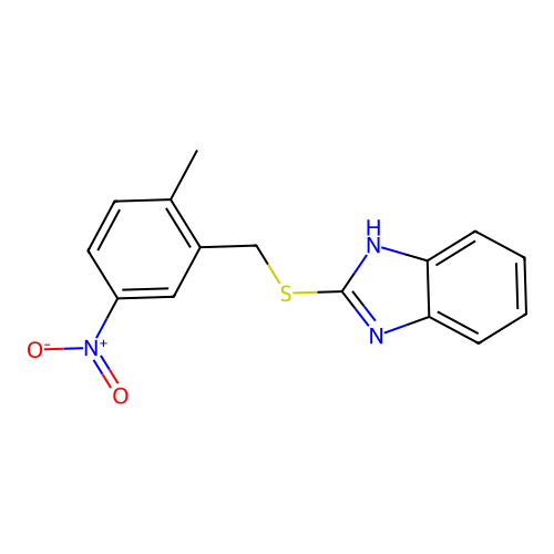2-(2-Methyl-5-nitrobenzylthio)-1H-benzo[d]imidazole structure