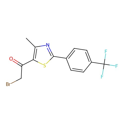 2-Bromo-1-{4-methyl-2-[4-(trifluoromethyl)phenyl]-1,3-thiazol-5-yl}-1-ethanone structure