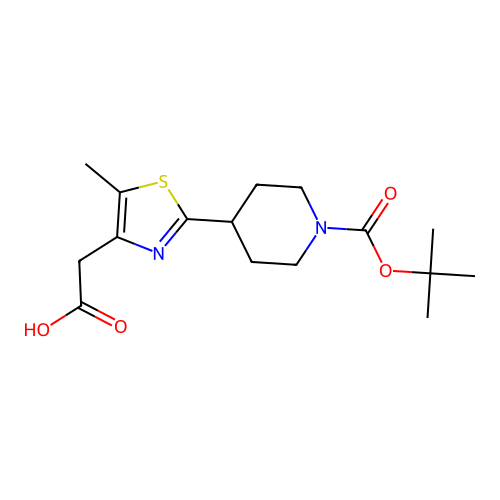 2-(2-(1-(tert-Butoxycarbonyl)piperidin-4-yl)-5-methylthiazol-4-yl)acetic acid structure